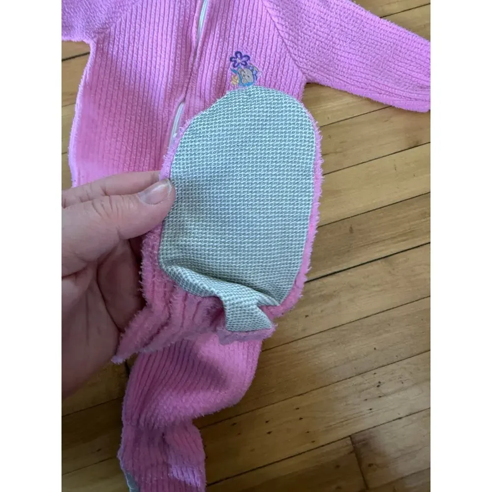 Vintage Carters pink ribbed‎ footie sleeper